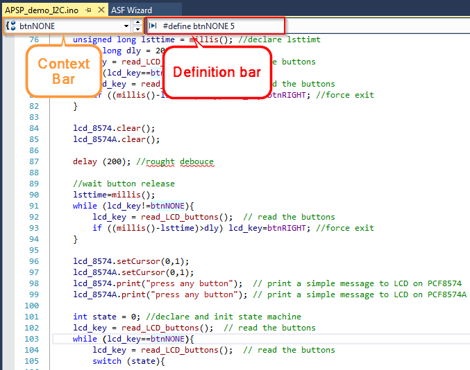 Direct view or jump to constant or variable definition in Visual Micro for Atmel Studio